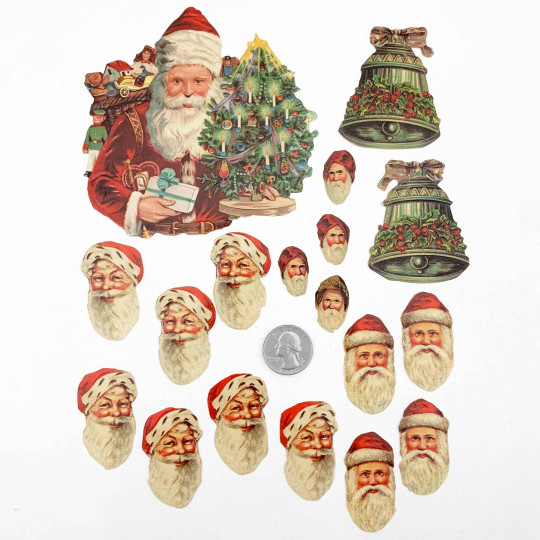 Santa Scrap Faces Loose Christmas Paper Scrap Pack